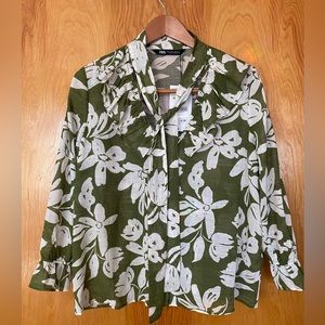 Zara Floral Print Rustic Blouse NWT